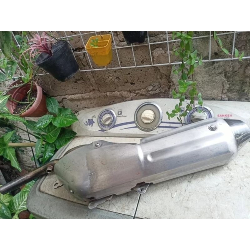Slencer klx 250 cc klx 250cc d tracker dtracker kawasaki silencer knalpot original ori copotan stand