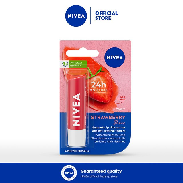 NIVEA Lip Care Strawberry Shine Stick With Natural Oils 4.8gr