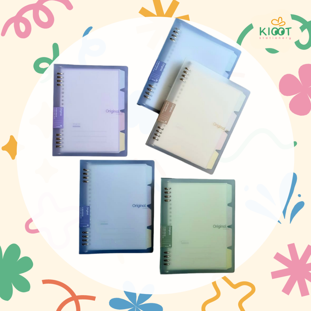 

Kioot - Buku Binder A5 Note Map Binder Aesthetic Transparan Pastel Polos Loose-Leaf B-1073