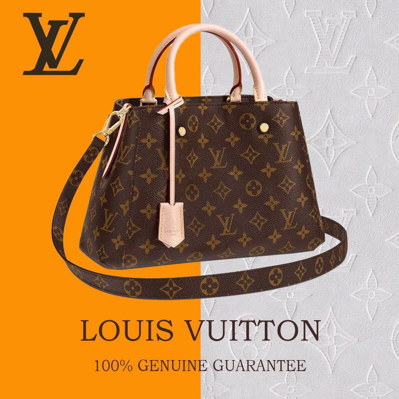 【100% original】Louis Vuitton LV Montaigne MM wanita handbag,Ransel Wanita Tas Tote Bag