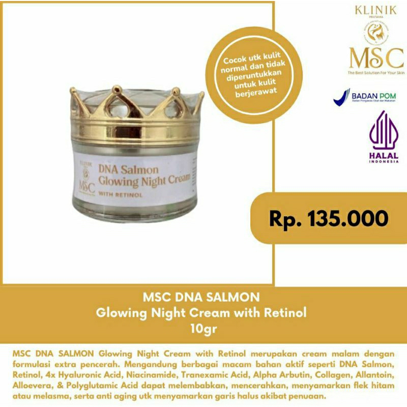 MSC DNA SALMON Glowing Night Cream with Retinol