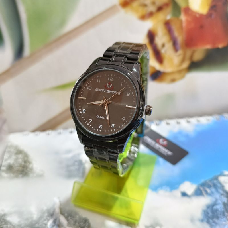 Awin Sport Jam Tangan Cewek Rantai Hitam