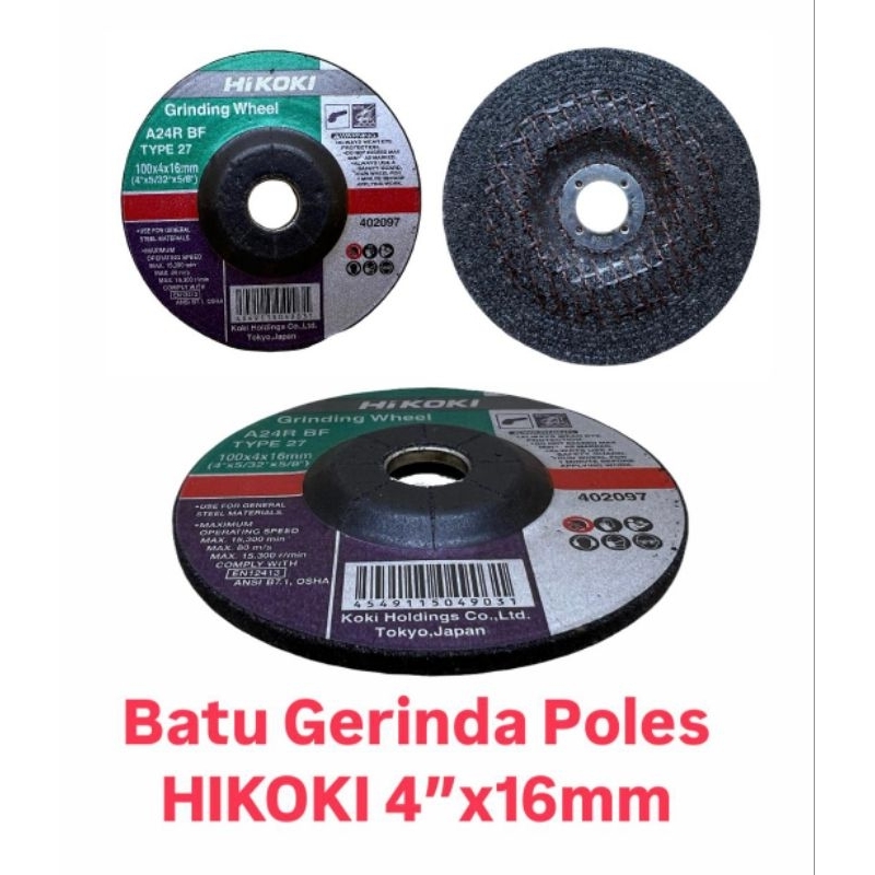 Batu Gerinda Poles Slep Besi HIKOKI HITACHI 4" x 16mm