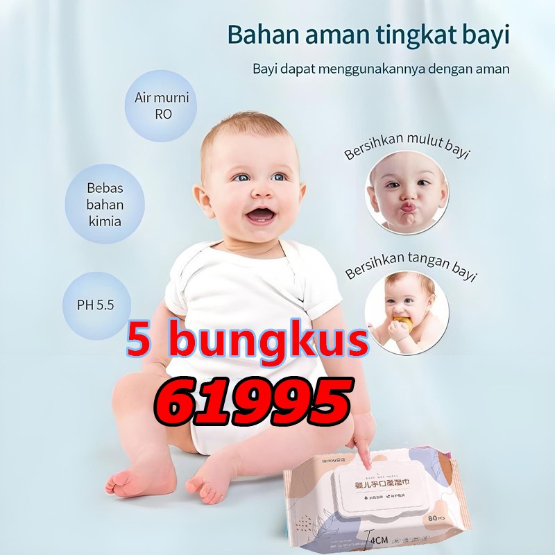 Tisu Basah Bayi (80 Lembar) Tisu Basah Bayi Non Alkohol Non Parfume