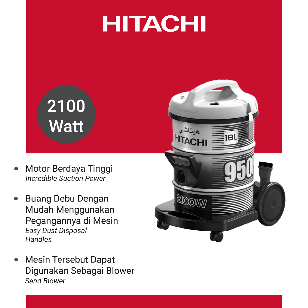 HITACHI Vacuum Cleaner Drum Grey CV-950F 2100W