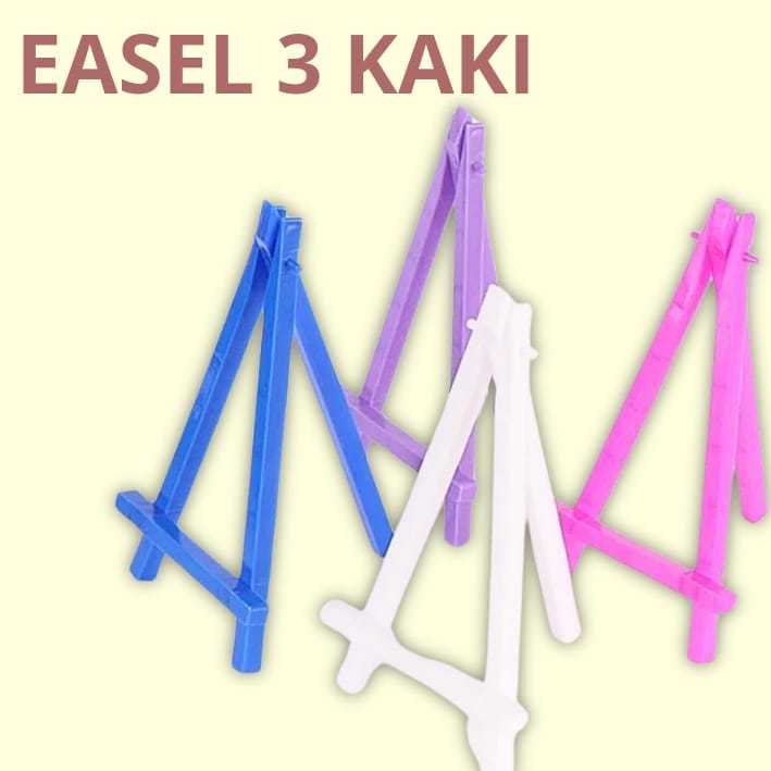 

EASEL 3 KAKI untuk sandaran lukisan, kanvas, bingkai foto, barang dll bahan plastik