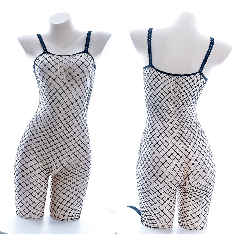 Bodysuit Kamisol Transparan Seamless Mesh Lingerie Wanita Nylon A3280