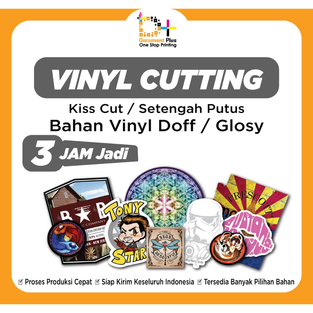 

Sticker vinyl glossy/doff + Kiss cut (satu hari jadi) cocok u/ Label kemasan