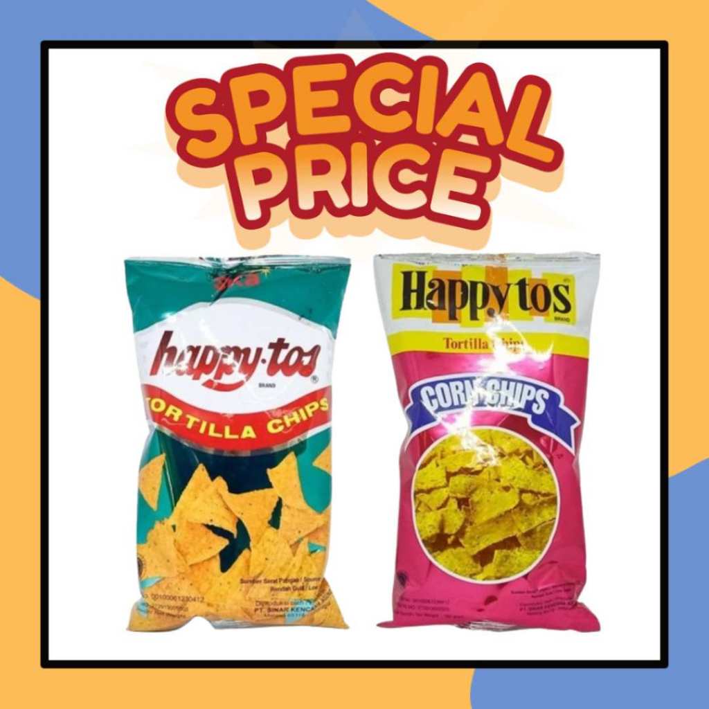 

Happytos Tortilla Chips 140gr Kemasan HIJAU Happy Tos Keripik Tortilla Rendah Gula Corn Chips