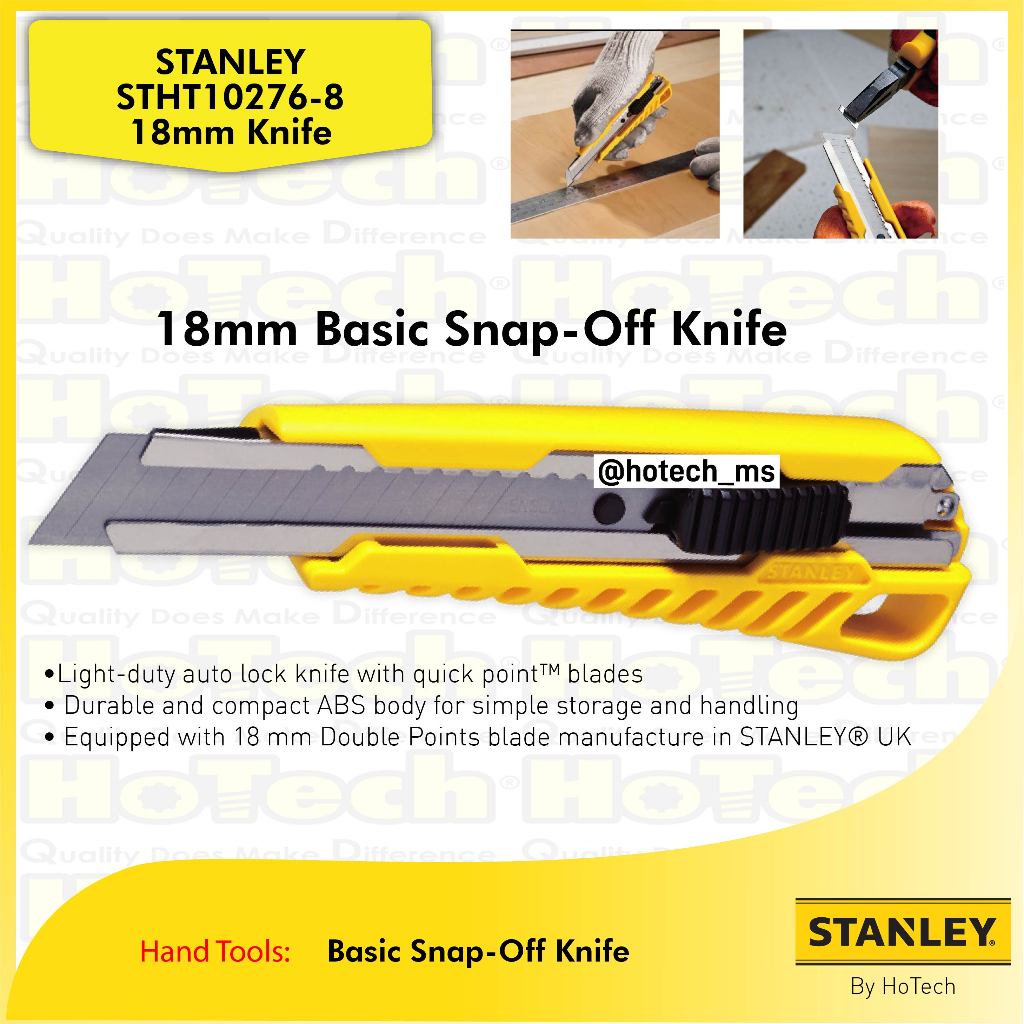 

STANLEY Cutter STHT10276-8 18mm Basic Snap-Off Knife | Pisau Cutter DIY