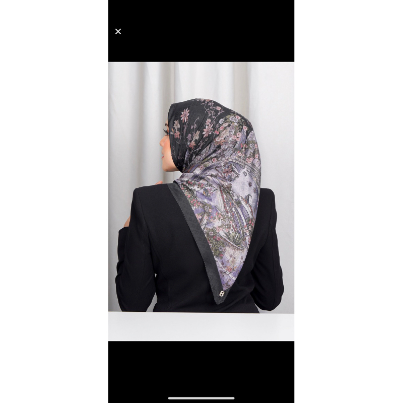BUTTONSCARVES DUBAI 2 VOILE SQUARE BLACK OUD