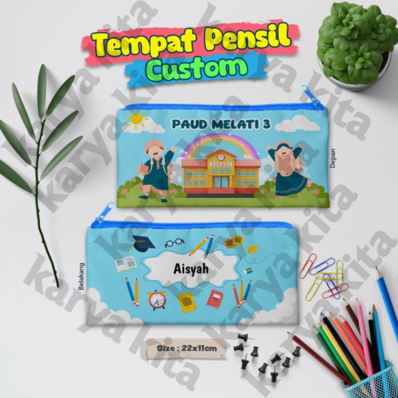 

(Tempat Pensil) kotak pensil custom pouch