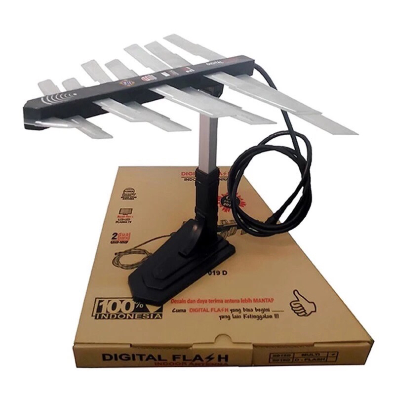 Antena TV Flash S 018 D Digital Indoor Dalam LED LCD Dual Band UHF VHF