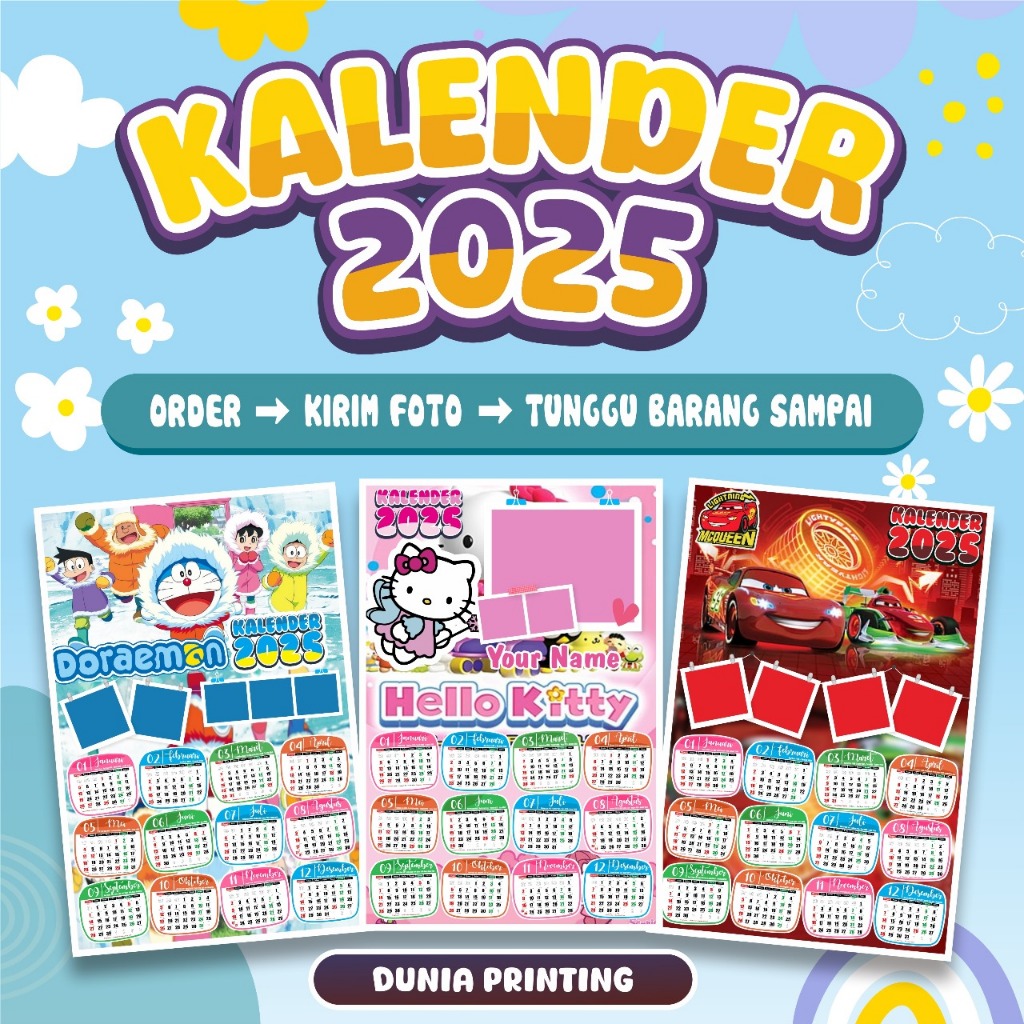 

CETAK KALENDER DINDING CUSTOM 2025 BEBAS PILIH TEMA, 12R / A3+, SIAP PAJANG