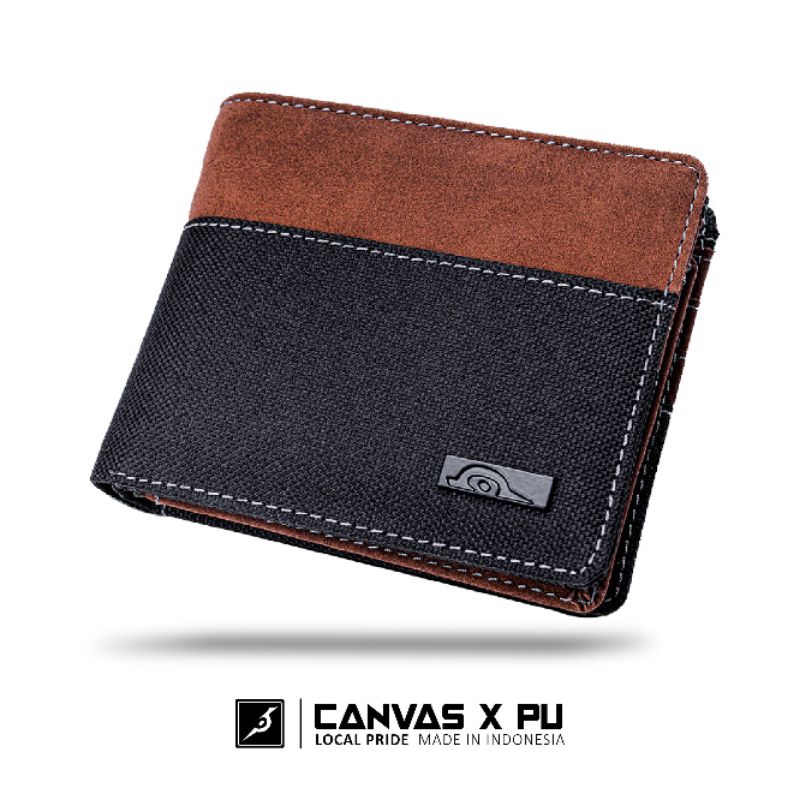 (BISA COD) KL017 JFR Fashion Dompet Pria Bahan Kulit Canvas jp41 Gaywood Series Dompet canvas cowok