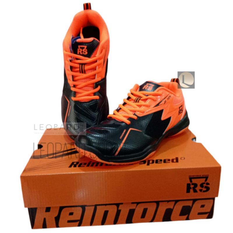 Sepatu Badminton RS JF 720 Hitam Orange / RS JEFFER