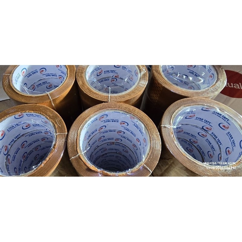 

lakban coklat 100 Y x 45 1 roll (isi6 pcs)
