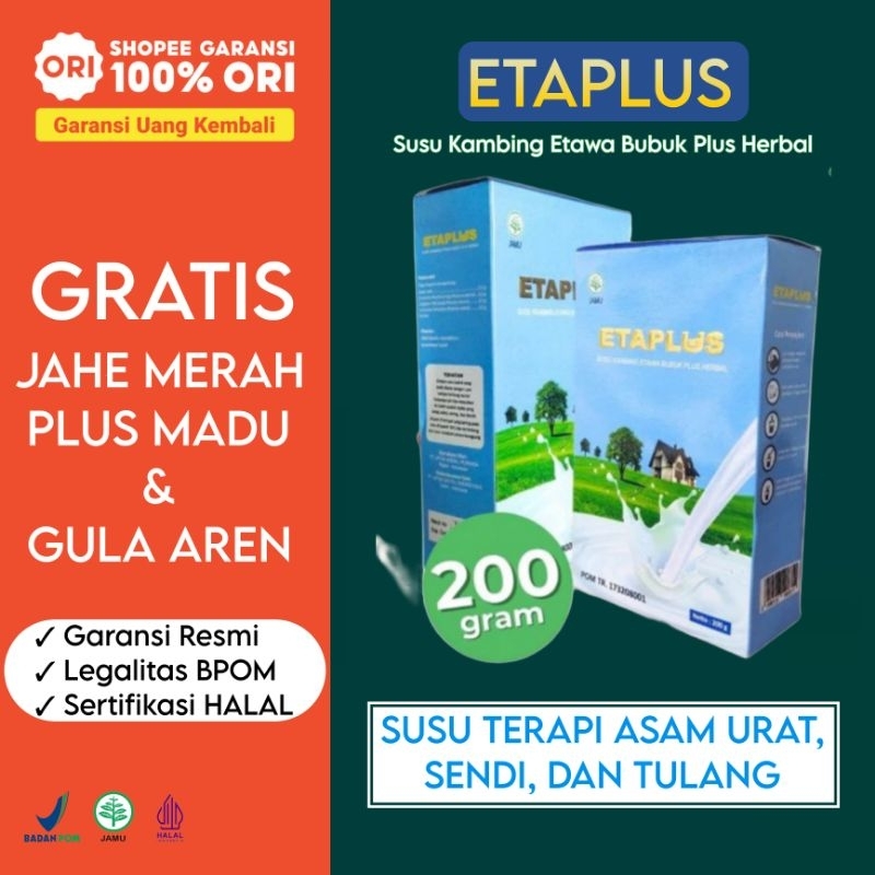 

Etaplus - Susu Kambing Etawa Bubuk Plus Herbal, [Original] Susu Terapi Asam Urat, Sendi, dan Tulang