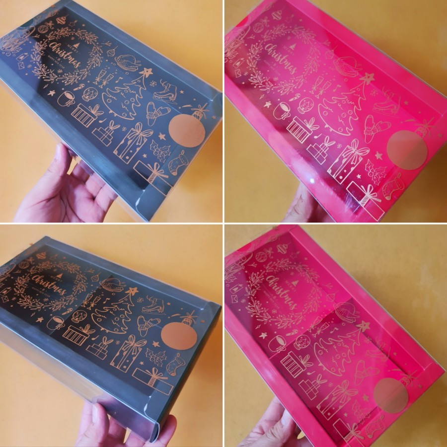 (5 Pcs)Kotak Natal Lapis Legit Box Kue Bolu Surabaya Dus Cake Spikoe Merry Christmas 24x14x6 Cm