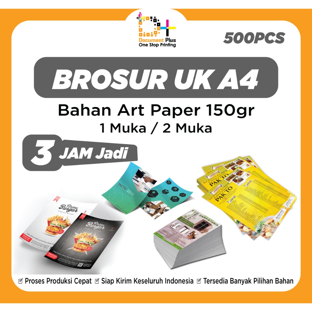 

brosur ukuran a4 1rim 500 LEMBAR 1muka / 2muka