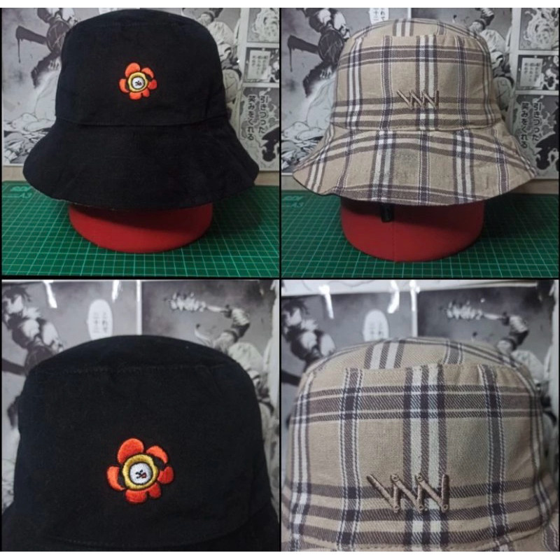 topi cap bts jimin chimmy kotak hitam bt21 x wv project bucket hat
