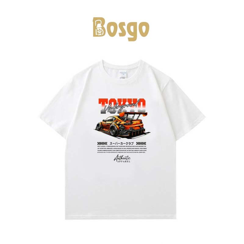 Bosgo Korean Style TOKYO Print T-shirt Oversize T-shirt Baju Oversize Distro Kaos Pria Wanita