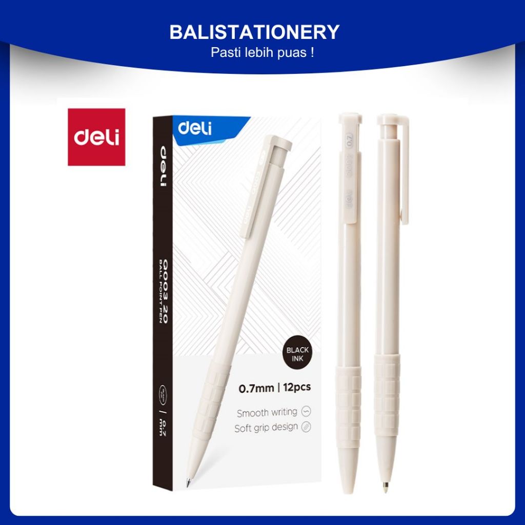 

Deli Bolpoin, Pulpen - 0.7mm Hitam/Black 12 PCS / BOX EQ00320