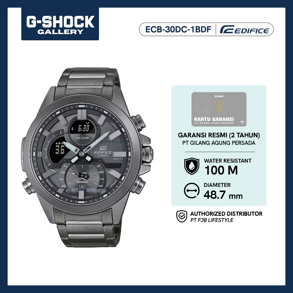 Jam Tangan Pria Casio Edifice ECB-30DC-1BDF Original Analog Digital