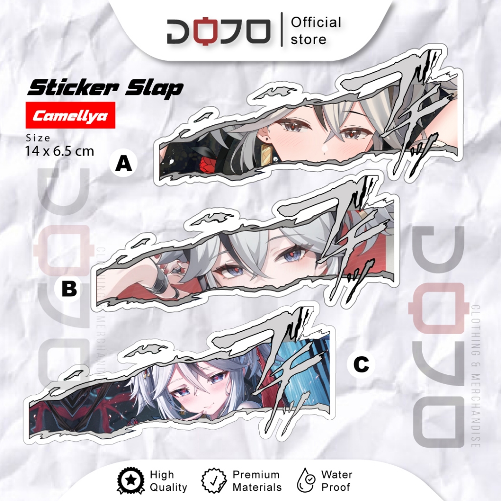 

Sticker VINYL Wuthering Waves Camellya motor mobil notebook binder laptop pc gaming JDM slap eyes murah