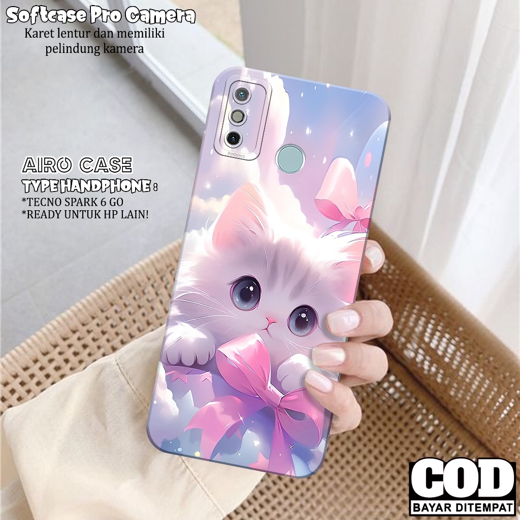 Case TECNO SPARK 6 GO - Softcase TECNO SPARK 6 GO - Fashion Case KUCING - Casing TECNO SPARK 6 GO - 