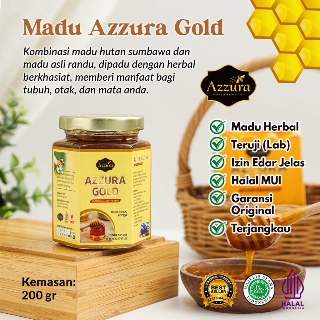 

Madu Azzura - Madu Gold Madu Hutan Asli 100% Original Tanpa Campuran Madu Kesehatan