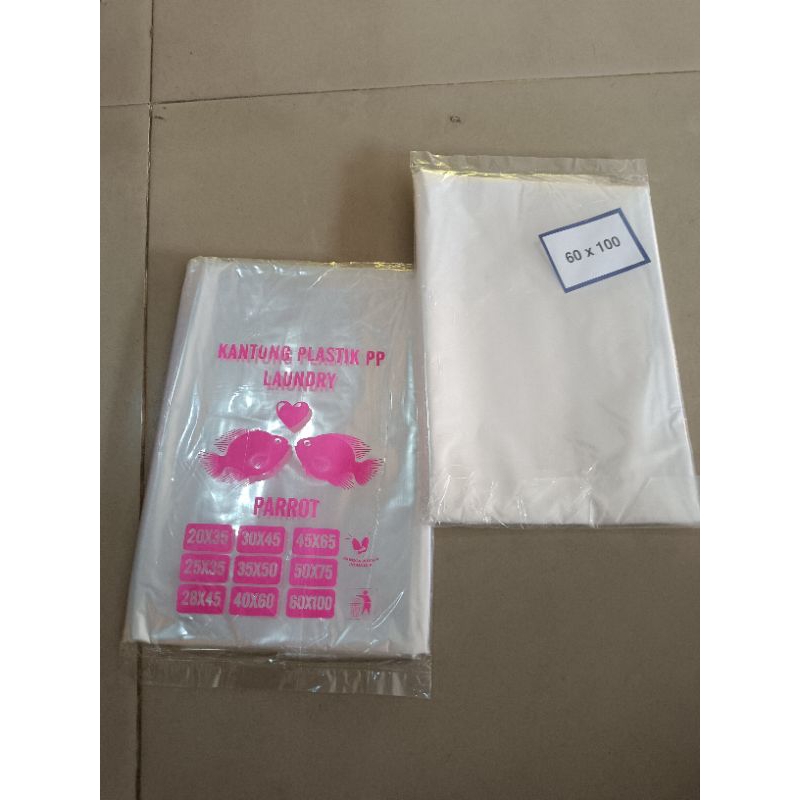 Plastik Kantong Besar Laundry PP Bening 40x60 50x75 60x100  Plastik Loundry Sayur Ikan Sampah Dll / 
