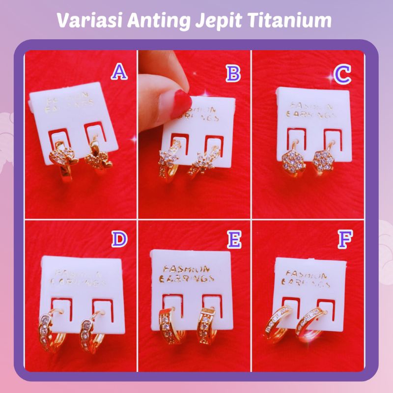 Anting Klep Emas Titanium