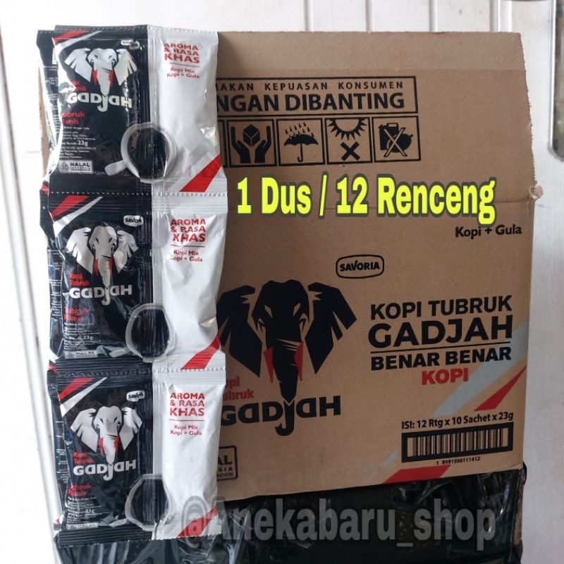 

( 1 DUS / 12 RENCENG ) KOPI TUBRUK GADJAH KOPI + GULA