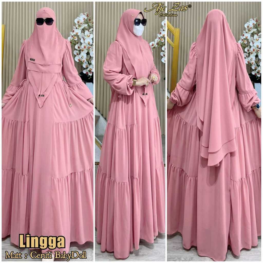 AJE ZAS - Gamis Syar'i Daily Polos Kode-LINGGA Matt Ceruti BabyDoll