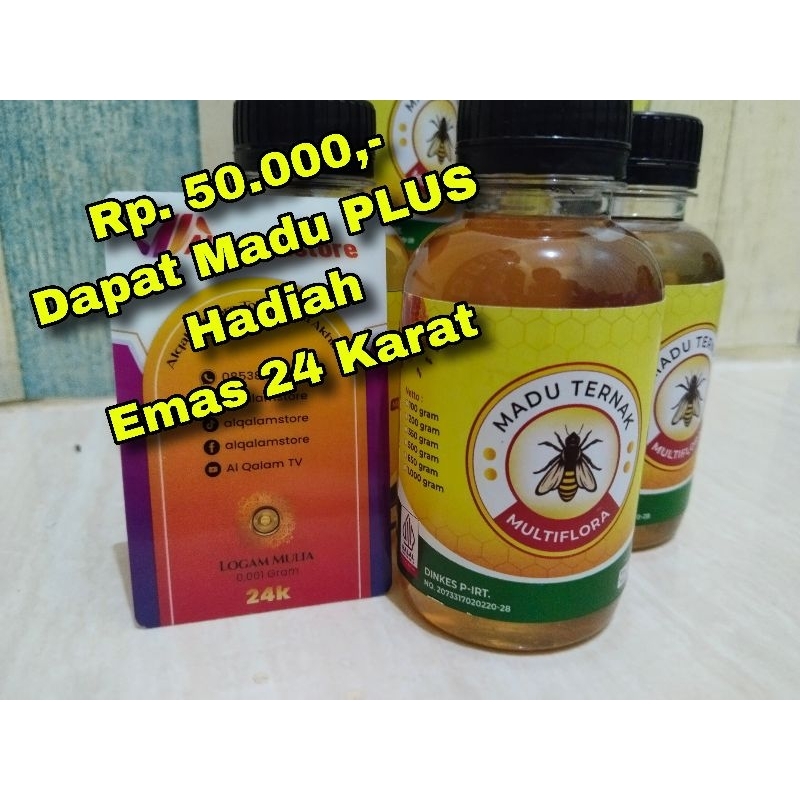 

Madu Ternak Multiflora, Madu Murni 50 rb HADIAH Emas 24 Karat