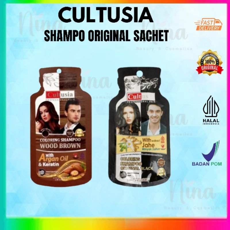 CULTUSIA SHAMPO ORIGINAL Black/Brown (Sampo Uban) kemasan sachet