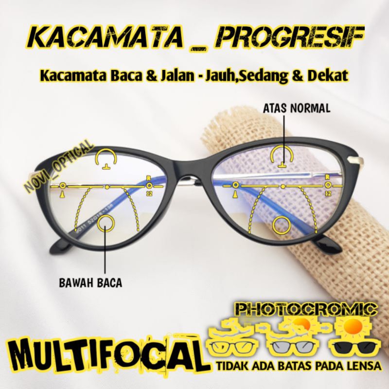 Kacamata Progresif plus baca dan jalan photocromic kacamata progresif photocromic kacamata wanita ca