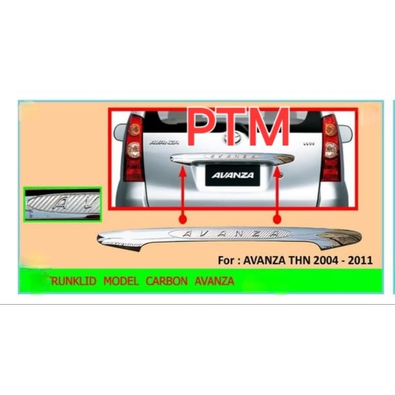 LIST TRUNKLID PINTU BAGASI AVANZA LAMA 2004 - 2011.
