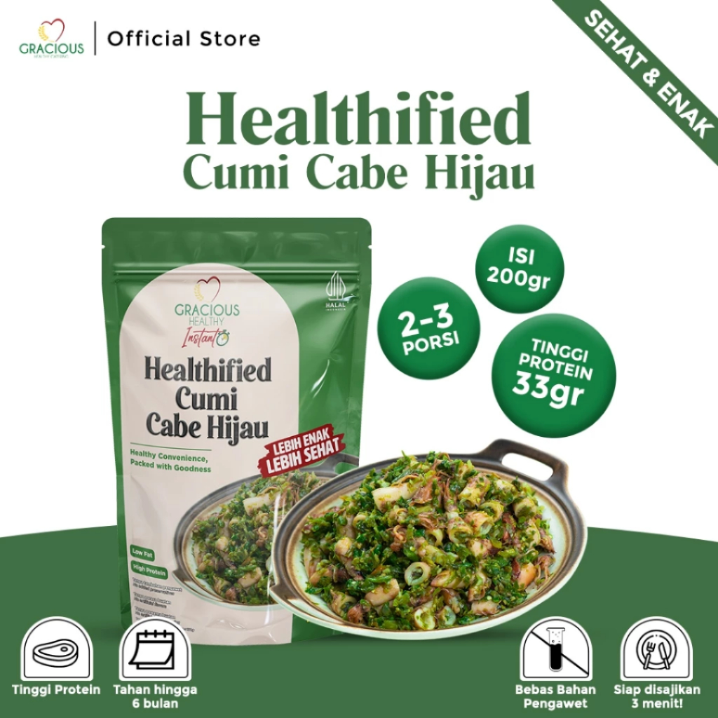 

CUMI CABE HIJAU PEDAS SEHAT & ENAK - MAKANAN DIET INSTANT SIAP SAJI TINGGI PROTEIN RENDAH KALORI HEMAT BIAYA COCOK UNTUK ANAK KOST, KANTORAN & GYM