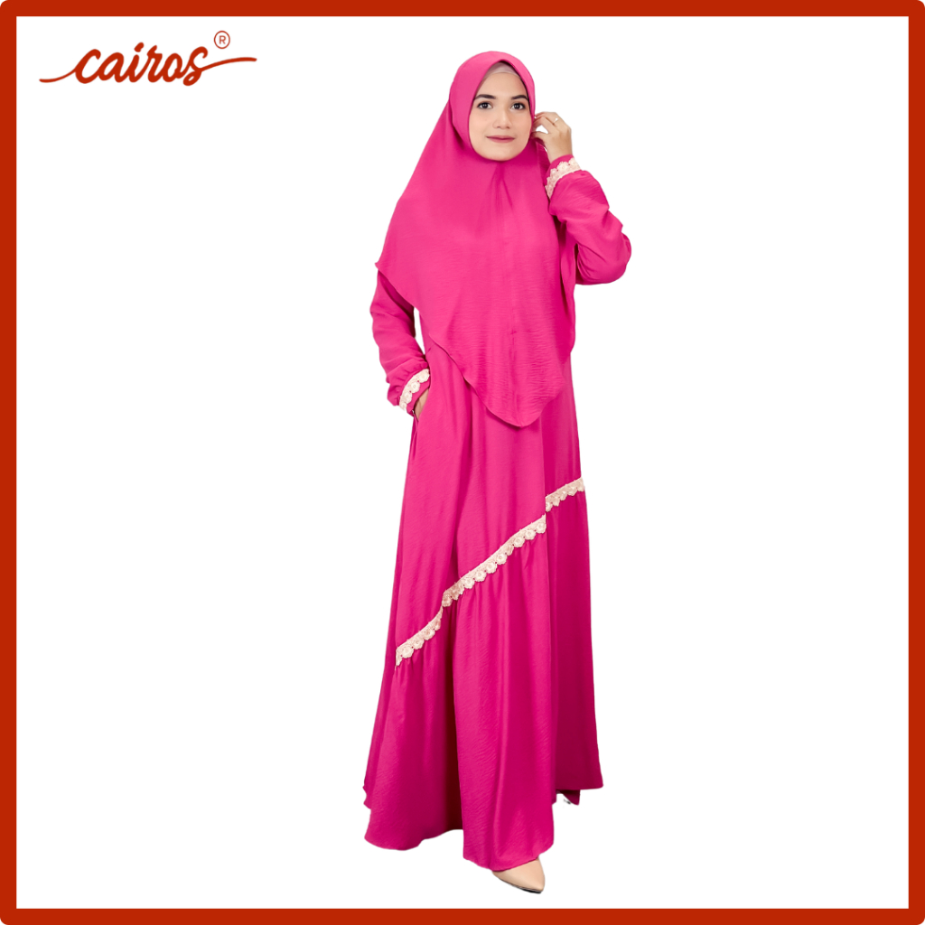 Nagita One Set Gamis Polos Syari warna Pink Fanta Ready Size sampe LD130 merk simpleyou