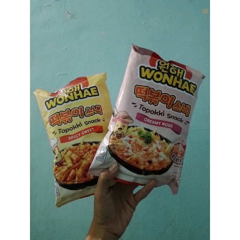 

Wonhae Topokki Snack 80gr | Creamy Rose | Spicy Sweet | toppoki | camilan viral kekinian | gurih