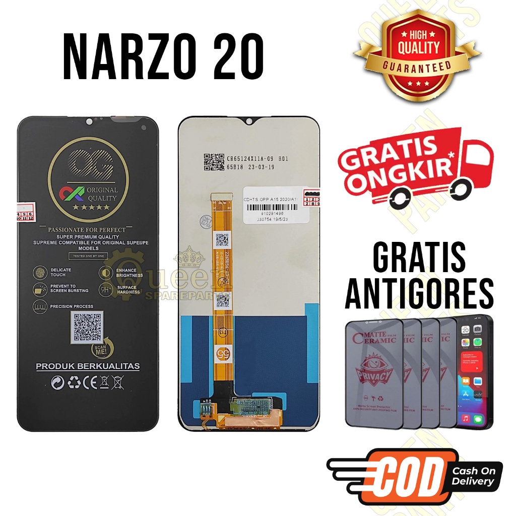 Lcd Touchscreen NARZO 20 Original OEM Lcd REALME NARZO 20 Fullset GRATIS ANTIGORES