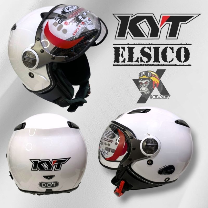 Original HELM KYT ELSICO PUTIH helm dewasa pria wanita Helm SNI