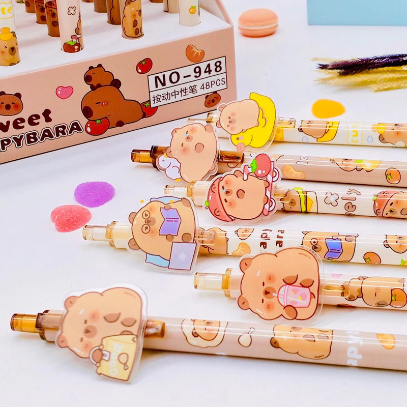 

Pulpen kapibara 1 set isi 5 pcs cute pen