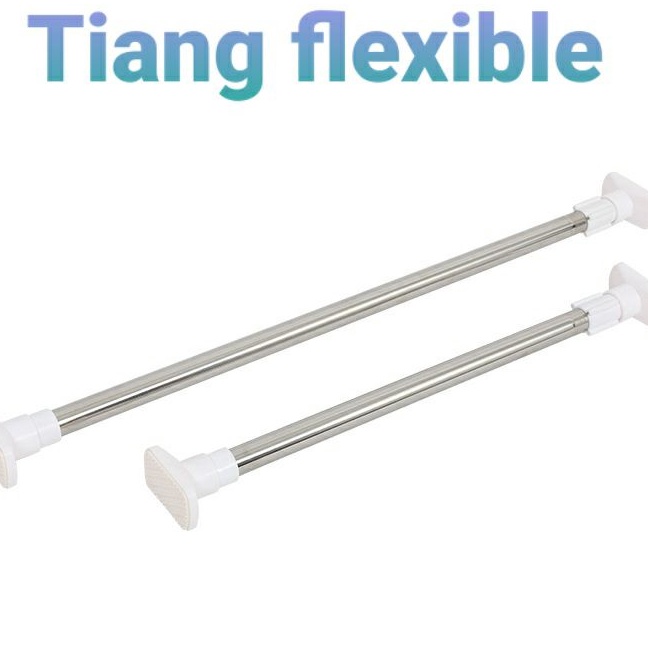 KI3 Tiang tirai serbaguna fleksibelTiang gantungan stainless serbagunaTiang gantungan tanpa paku