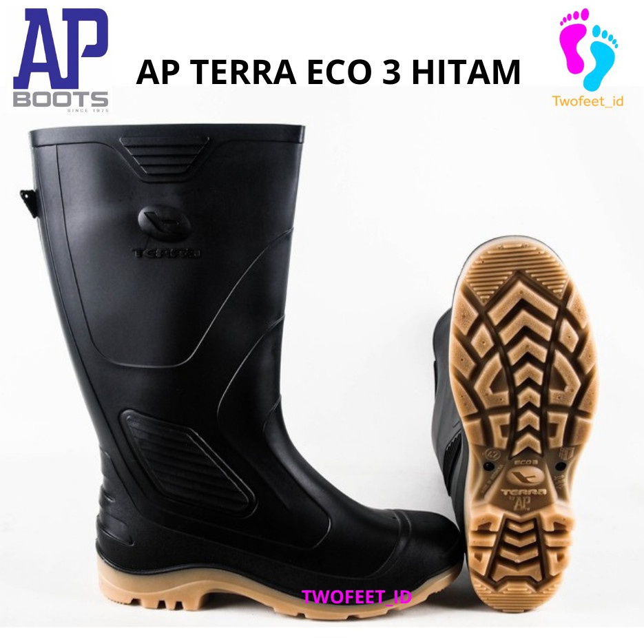 Harga Murah SEPATU AP BOOTS TERRA ECO 3 HITAM  AP TERRA ECO 3 KARET TINGGI HITAM  AP BOOTS TERRA ECO