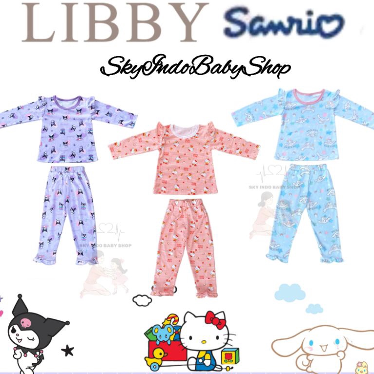 Paling Dicari Libby Baby Sanrio  Setelan Oblong Panjang Celana Panjang Kancing Pundak  Baju Tidur  M
