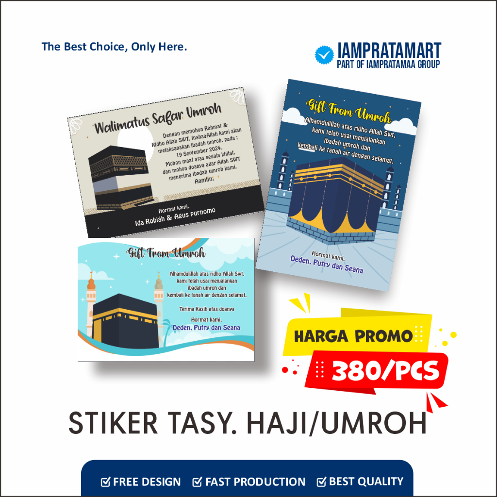 

IAMPRATAMART - STIKER NASI BOX TASYAKURAN HAJI / UMRAH / UMROH