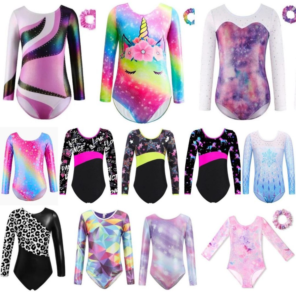 Leotard Gymnastic Senam Ice Skating Lengan Panjang | Kostum Pentas